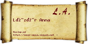 Lázár Anna névjegykártya