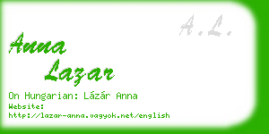 anna lazar business card